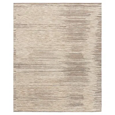 Pre-owned Rug & Kilim 's Abstract Rug In Beige-brown Geometric Patterns In Sand
