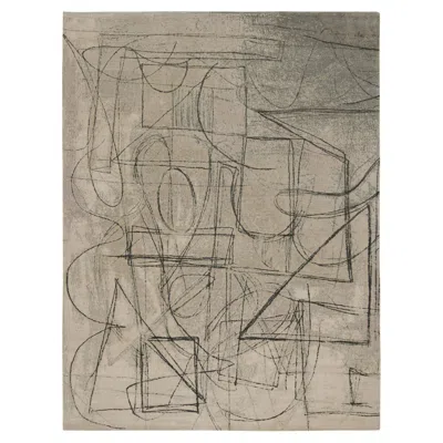 Pre-owned Rug & Kilim 's Abstract Rug “library Of Forms” By Brian Coleman In Brown