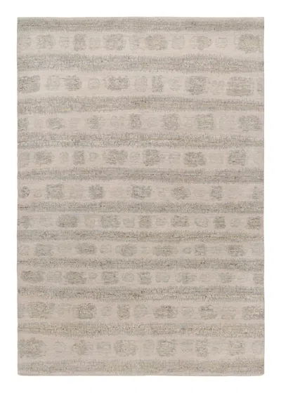 Pre-owned Rug & Kilim 's Abstract Rug With Gray And Beige All Over Geometric Patterns