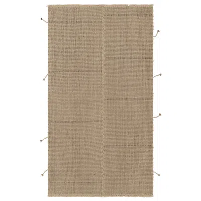 Pre-owned Rug & Kilim 's Accent Kilim With Textural Beige And Faded Brown Stripes