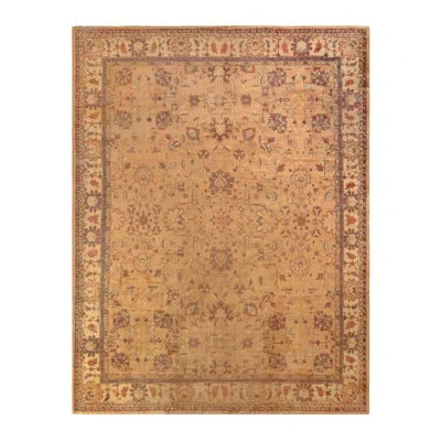 Rug & Kilim Antique Agra  Rug In Beige-brown And Red Floral Pattern