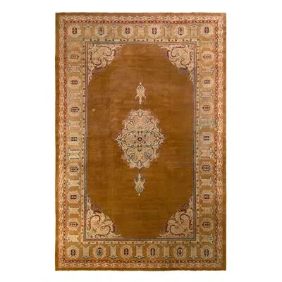 Rug & Kilim Antique Amritsar Rug In Beige-brown Medallion Pattern