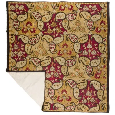 Rug & Kilim Antique French Aubusson Square Rug With All-over Floral Design -  In Multi