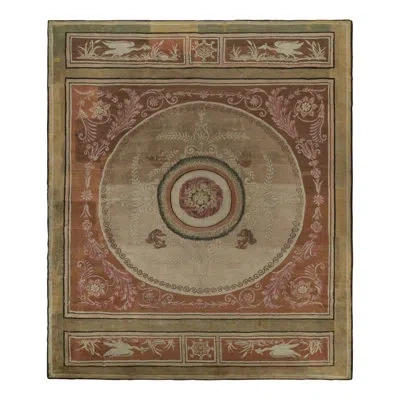 Rug & Kilim Antique One-of-a-kind 13'10x16'5 Before 1900 Wool Area Rug In Black;brown;beige;pink;green