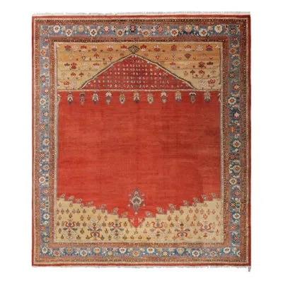 Rug & Kilim Antique One-of-a-kind 18'x20'6 Before 1900 Wool Area Rug In Blue;brown;red;beige;gold;white;orange;c