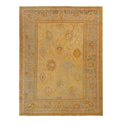 Rug & Kilim Antique Oushak Rug, Fabulous Light Blue With Gold Floral Patterns -  In Blue;gold;green