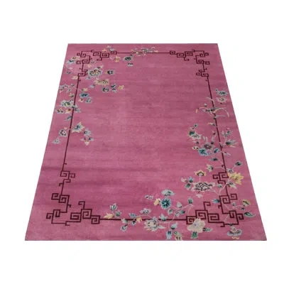 Rug & Kilim Art Deco Area Rug In Blue;brown;beige;pink