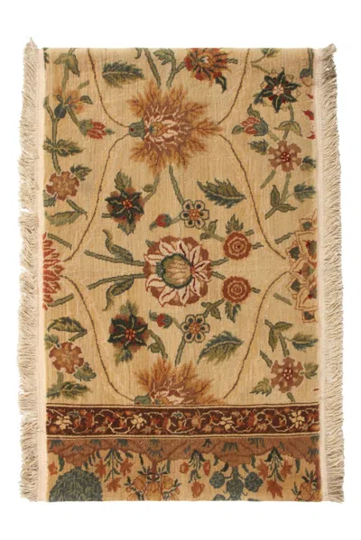 Pre-owned Rug & Kilim 's Art Deco Rug In Beige With Polychromatic Floral Design In Brown