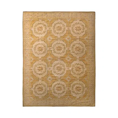 Pre-owned Rug & Kilim 's Aubusson Style Flat Weave Beige-brown Floral Pattern