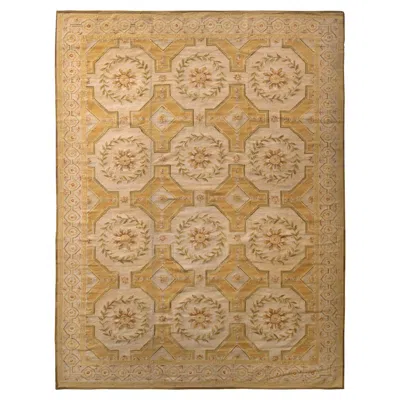 Pre-owned Rug & Kilim 's Aubusson Style Flat Weave Beige-brown Floral Pattern