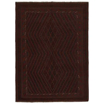 Pre-owned Rug & Kilim 's Baluch Tribal Rug With Colorful Geometric Patterns In Black