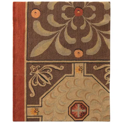 Pre-owned Rug & Kilim 's Beige Brown 18th Century European Style Contemporary Flat-weave