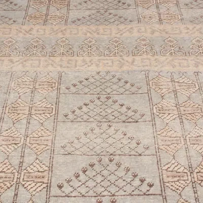Rug & Kilim 's Beige-brown And Blue Wool Rug From The Homage Collection In Blue;brown;beige