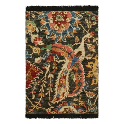 Rug & Kilim Burano Hand Knotted Wool Area Rug In Blue;black;red;beige