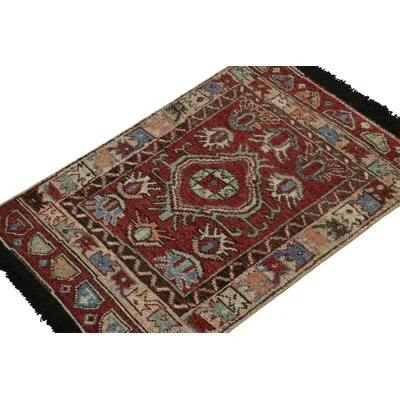 Rug & Kilim Burano Hand Knotted Wool Area Rug In Blue;black;red;green