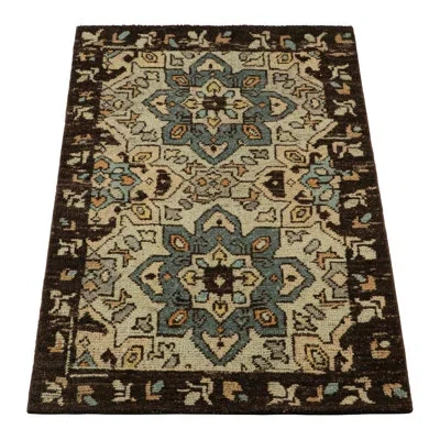 Rug & Kilim Burano Hand Knotted Wool Area Rug In Blue;brown;beige;white;cream