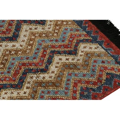 Rug & Kilim Burano Hand Knotted Wool Area Rug In Blue;brown;red;beige