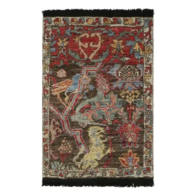 Rug & Kilim Burano Hand Knotted Wool Area Rug In Blue;brown;red;beige;gold;green