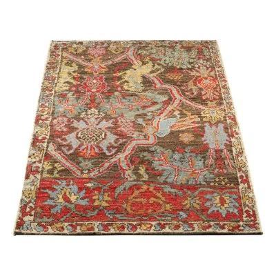 Rug & Kilim Burano Hand Knotted Wool Area Rug In Blue;brown;red;yellow