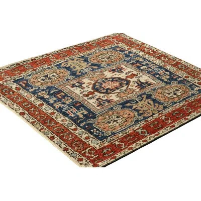Rug & Kilim Burano Hand Knotted Wool Area Rug In Blue;red;beige;cream