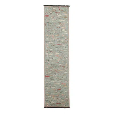 Rug & Kilim Burano Hand Knotted Wool Area Rug In Blue;red;white;green