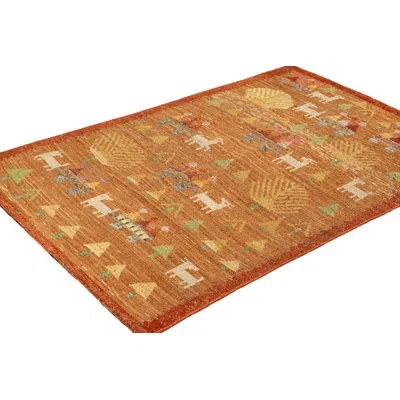 Rug & Kilim Burano Rectangle Hand Knotted Wool Area Rug In Brown;beige;yellow;pink;green