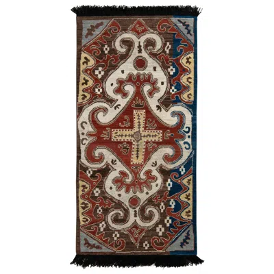 Pre-owned Rug & Kilim 's Caucasian Style Rug In Red Medallion Pattern
