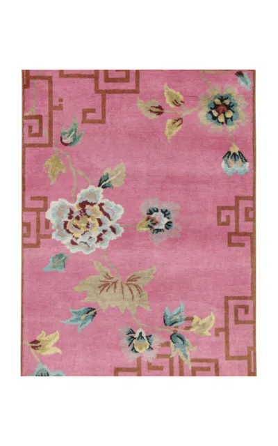 Rug & Kilim - Chinese Art Deco Wool Rug 5x4 - Pink