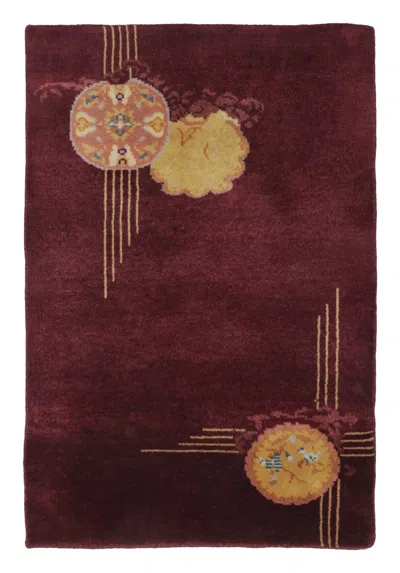Pre-owned Rug & Kilim 's Chinese Deco Custom Rug Sample - 5033206 In Brown