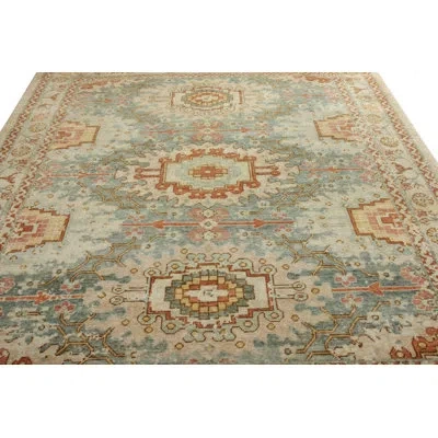 Rug & Kilim Classic Modern Tribal Rug Blue Beige Medallion Pattern By  In Blue;beige