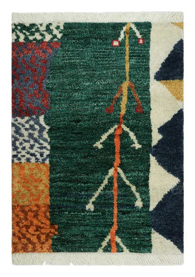 Pre-owned Rug & Kilim 's Classic Moroccan High Pile Rug With Tribal Geometric Motif Design In Black