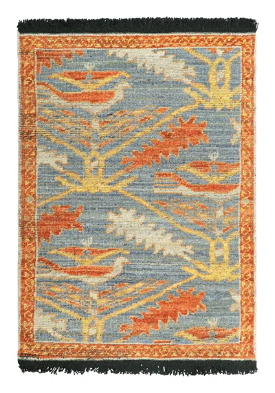 Pre-owned Rug & Kilim 's Classic Oriental Style Rug With Slate And Amber Avian Patterns In Gray