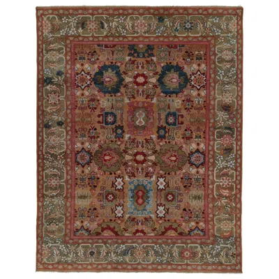 Pre-owned Rug & Kilim 's Classic Oushak Style Rug In Pink, Blue And Brown Floral Patterns
