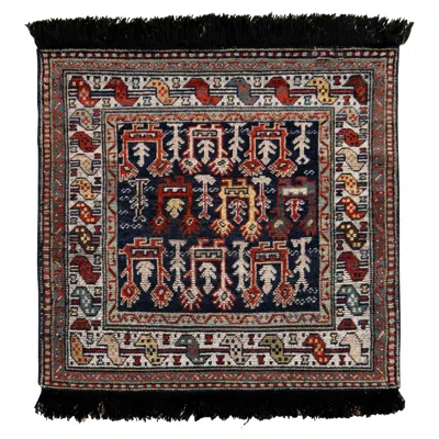 Pre-owned Rug & Kilim 's Classic Style Rug In Blue And Red Geometric Tribal Pattern