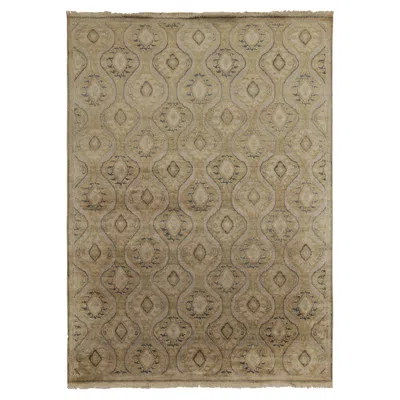 Pre-owned Rug & Kilim 's Classic Style Rug In Green And Beige-brown Ikats Patterns