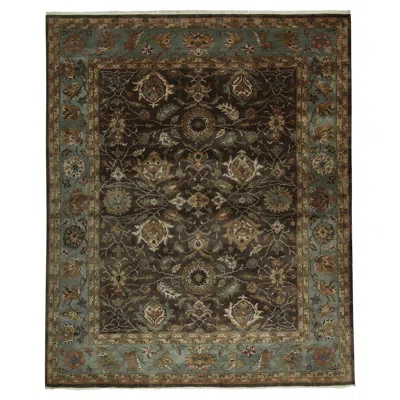 Pre-owned Rug & Kilim 's Classic Tabriz Style Rug In Brown, Blue And Gold Floral Patterns