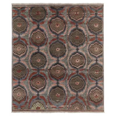 Pre-owned Rug & Kilim 's Classic-style Rug In Pink, Blue And Beige-brown Ikats Patterns