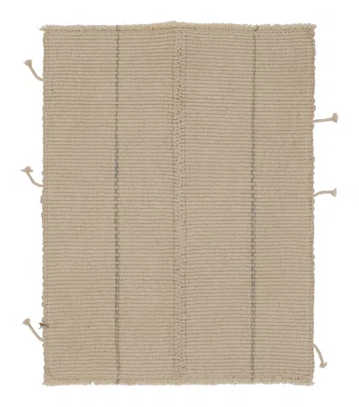Pre-owned Rug & Kilim 's Contemporary Accent Kilim, Beige Textural Stripes In Brown