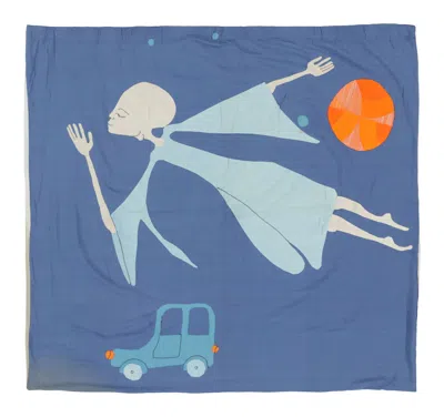 Pre-owned Rug & Kilim 's Contemporary African Tapestry With Sky-high Dreamscape In Blue