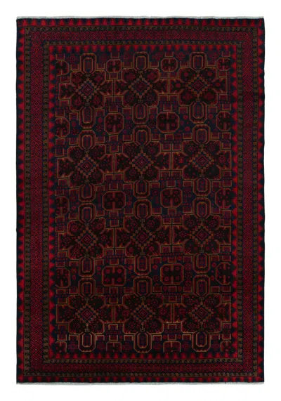 Pre-owned Rug & Kilim 's Contemporary Baluch Rug In Red And Blue Patterns