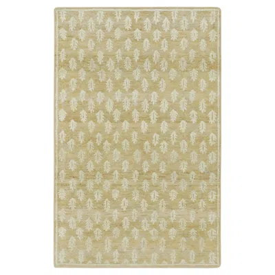 Pre-owned Rug & Kilim Contemporary Block Print Floral Natural Silk Runner By , India In Beige