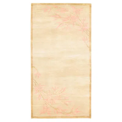 Pre-owned Rug & Kilim Contemporary Chinese Deco Style Floral Wool Runner By , India In Orange