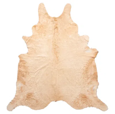 Pre-owned Rug & Kilim 's Contemporary Cowhide Rug In Cream In White