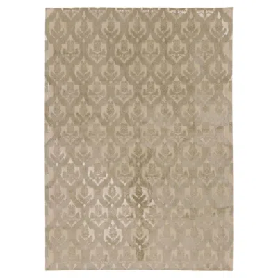 Pre-owned Rug & Kilim Contemporary European Style Floral Custom Pashmina & Silk Rug By  In Brown