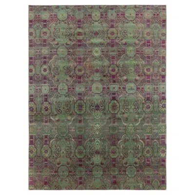 Pre-owned Rug & Kilim Contemporary European Style Floral Wool & Natural Silk Rug By  In Gray
