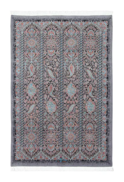 Pre-owned Rug & Kilim 's Contemporary Floral Rug With Dense Paisley Florals In Jewel Tones In Gray