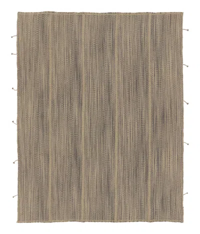 Pre-owned Rug & Kilim 's Contemporary Kilim, Beige With Gray Textural Stripes