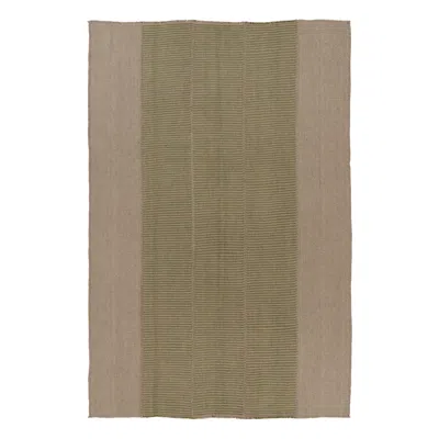 Pre-owned Rug & Kilim 's Contemporary Kilim, Beige With Green Textural Stripes