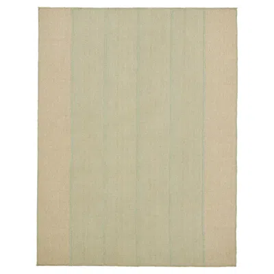 Pre-owned Rug & Kilim 's Contemporary Kilim In Beige And Blue Textural Stripes