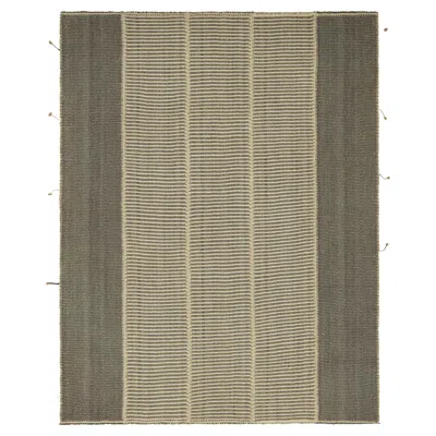 Pre-owned Rug & Kilim 's Contemporary Kilim In Beige And Gray Textural Stripes